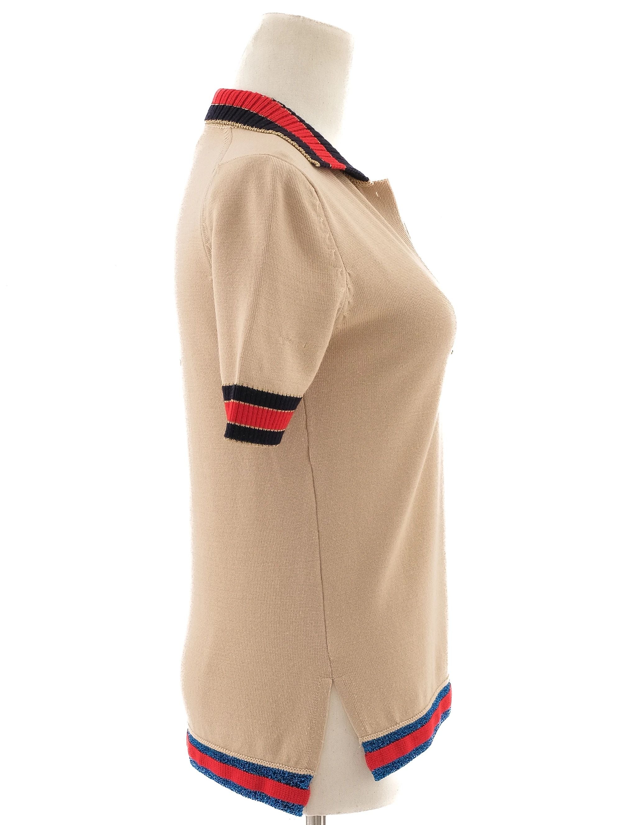 Gucci Excellent Condition Orange Wool Polo Shirt Size XS