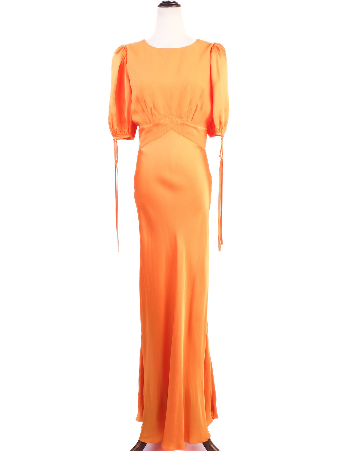 Perfect Ted Baker Orange Puff Sleeve Dress with Cut-Out Back