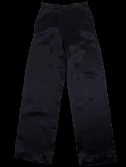 NEW Max Mara Black Acetate Pants with Elastic Waistband
