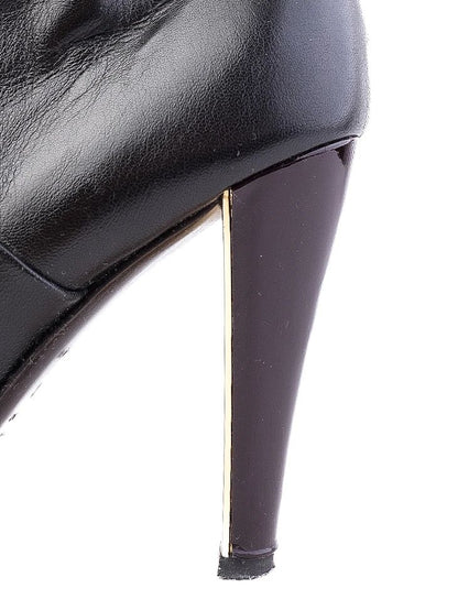 Excellent Vicini Black Leather High-Heeled Boots Size 38