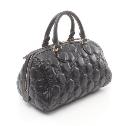 Gucci Gg Matelasse Handbag Black Leather 702242