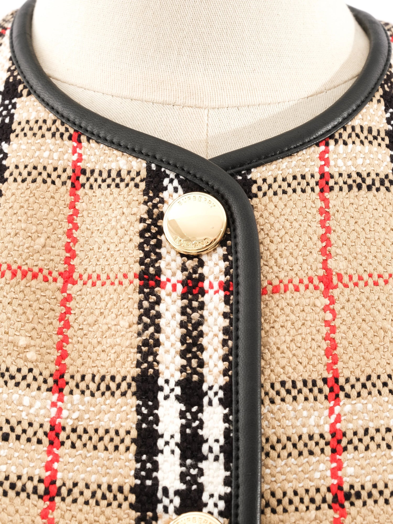 Perfect Burberry Plaid Wool Jacket Gold Buttons Size L Women