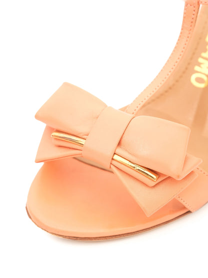 Excellent Salvatore Ferragamo Pink Leather High-Heeled Sandals Size 35