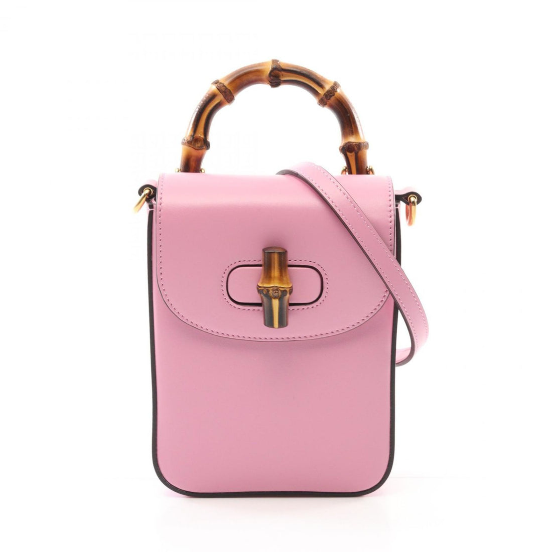Gucci Bamboo Handbag Pink Leather 702106