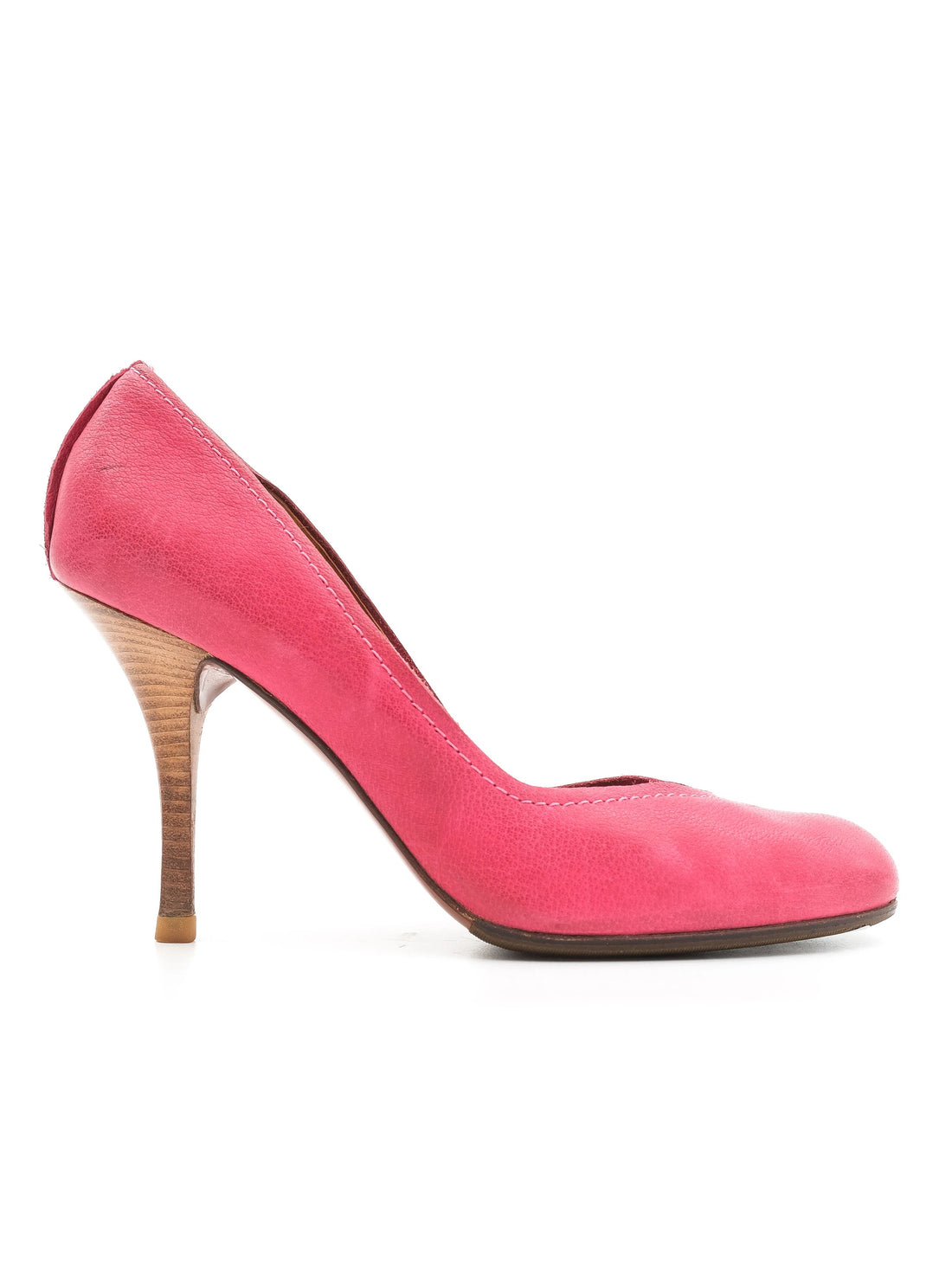 Excellent Lanvin Pink High-Heeled Leather Shoes Size 38