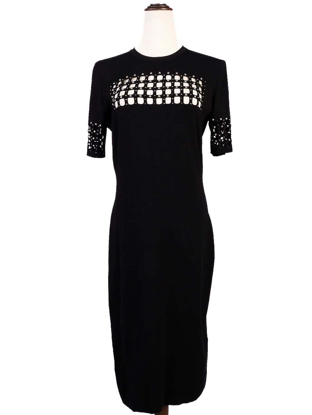 Excellent Versace Black Viscose Dress with Geometric Cut-Outs