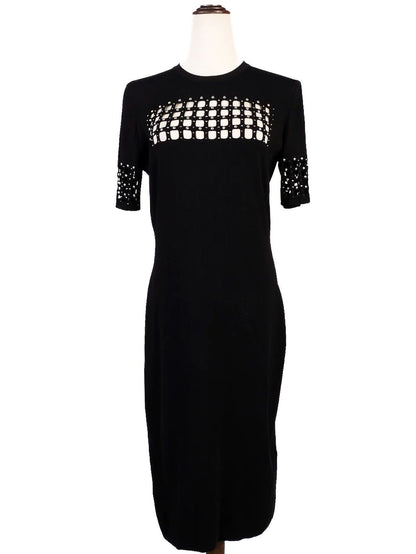 Excellent Versace Black Viscose Dress with Geometric Cut-Outs