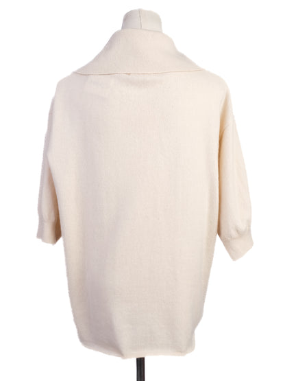 Excellent Loulou Studio White Cashmere Sweater Short Sleeve