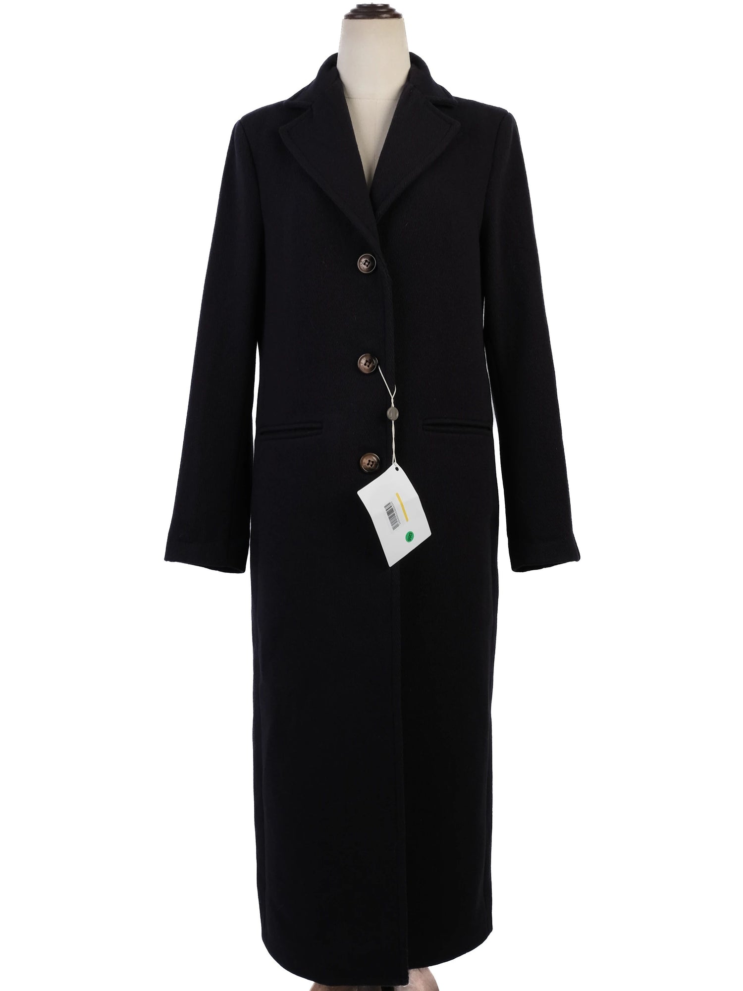 NEW Beatrice B. Long Blue Wool Coat Size S