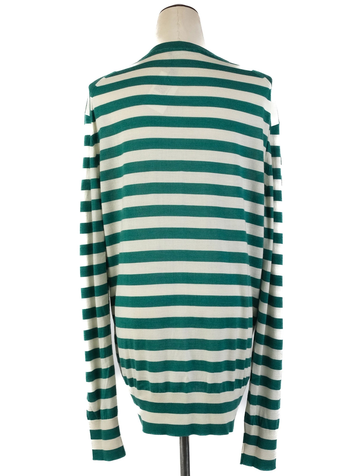 Excellent Dolce Gabbana Green Silk Cardigan Size M with Pineapple Detail