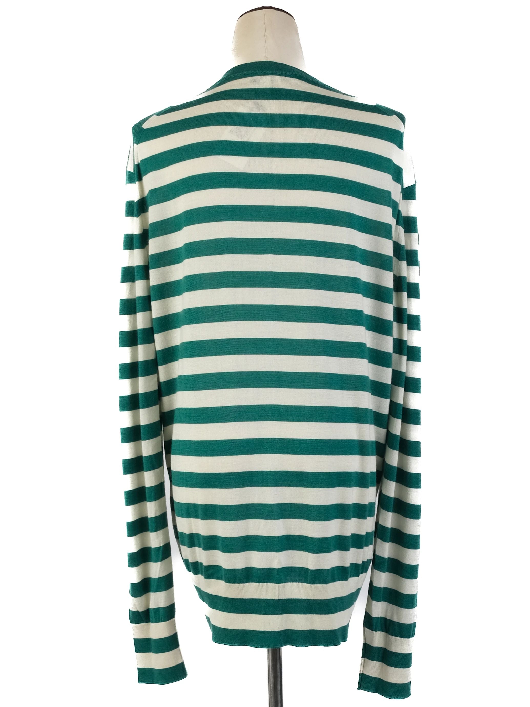 Excellent Dolce Gabbana Green Silk Cardigan Size M with Pineapple Detail