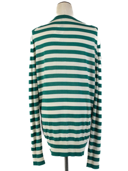 Excellent Dolce Gabbana Green Silk Cardigan Size M with Pineapple Detail