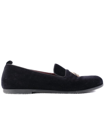 Excellent Dolce Gabbana Black Suede Loafers for Kids Size 35