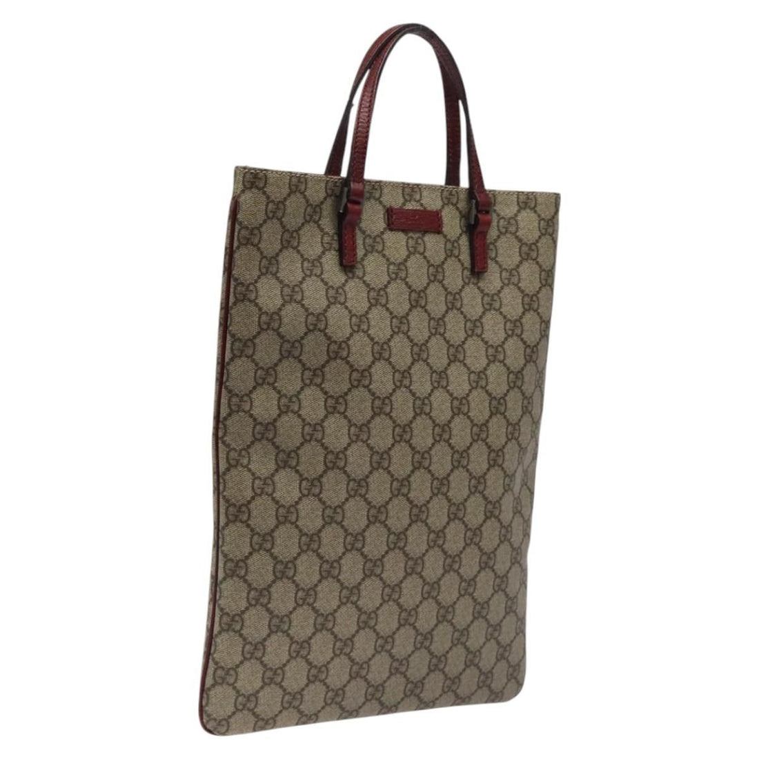 Gucci Gg Supreme Hand Bag Pvc Leather Beige 117551 Auth