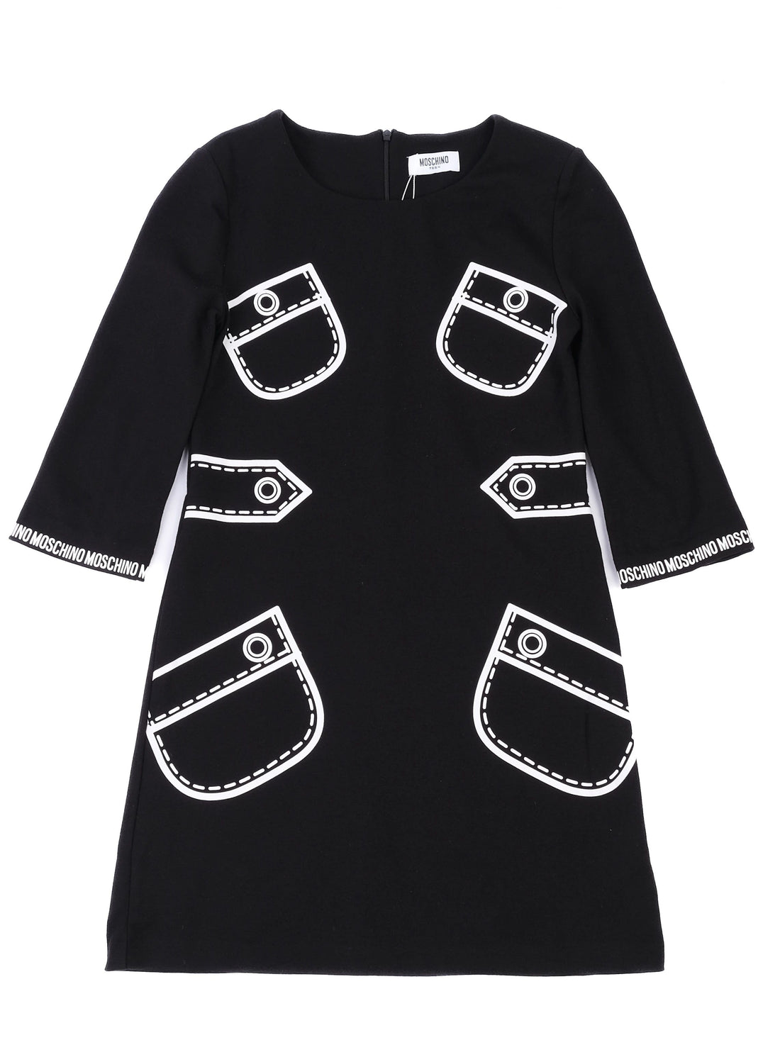 Excellent Moschino Black Dress for Kids Size 12 with Graphic Design