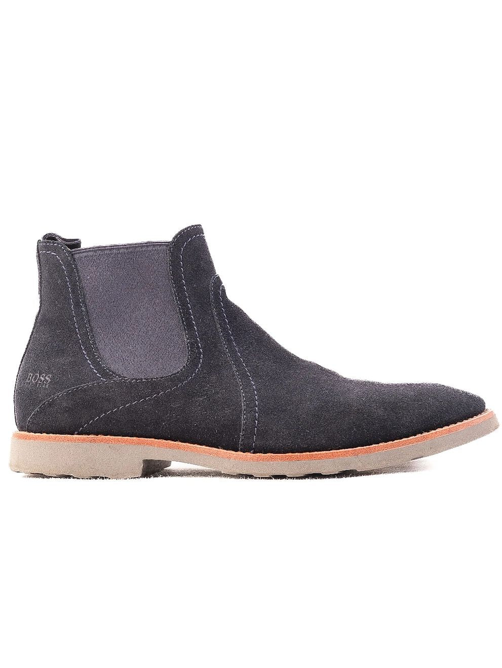 Excellent Hugo Boss Blue Leather Chelsea Boots Size 40.5