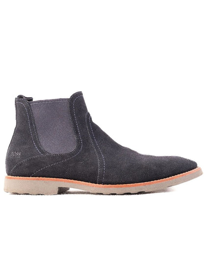 Excellent Hugo Boss Blue Leather Chelsea Boots Size 40.5