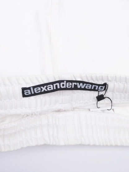 Excellent Alexander Wang White Cotton Shorts with Black Detailing