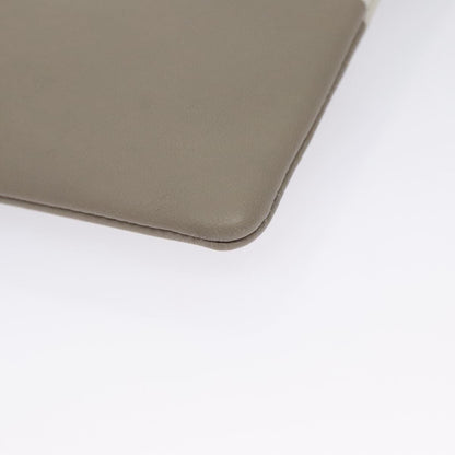Celine Clutch Bag Leather Gray White Auth