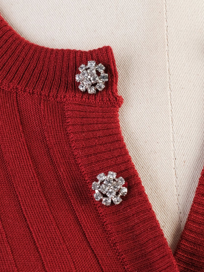 Excellent Dolce Gabbana Red Wool Cardigan Size L Women