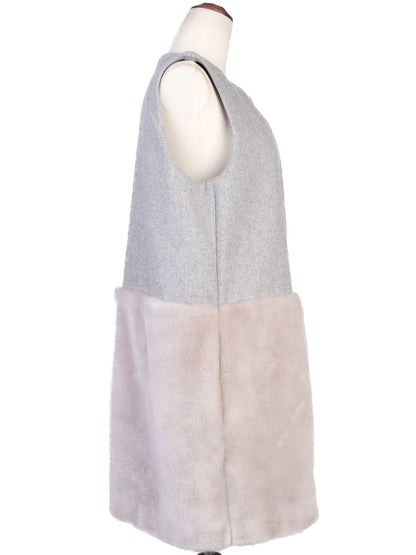 Excellent Sportmax Gray and Furry Women&