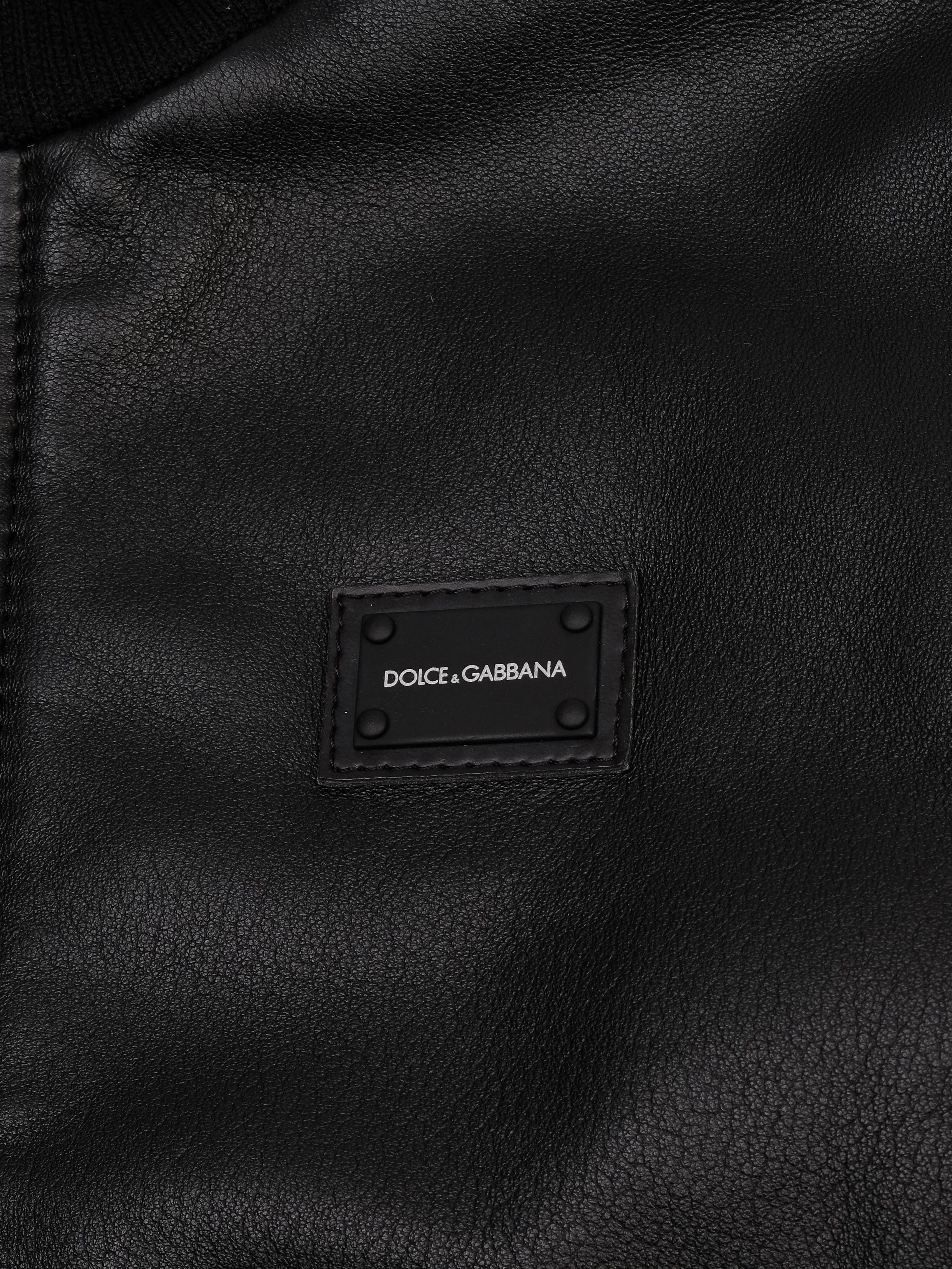 Perfect Dolce Gabbana Black Leather Jacket for Kids Size 6