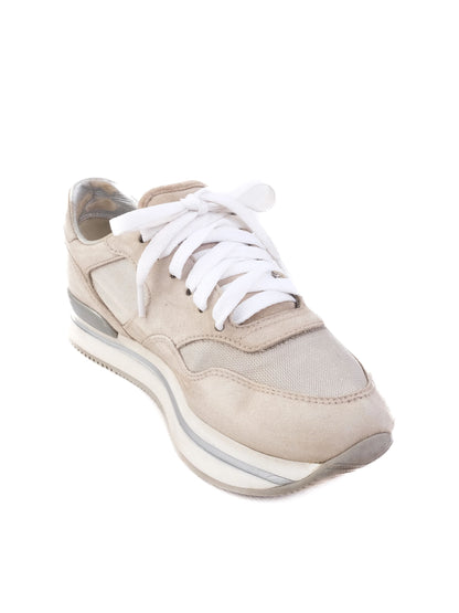 Excellent Hogan Gray Leather Sneakers Size 36.5 Women
