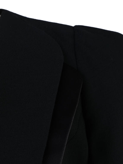 Excellent Elisabetta Franchi Black Wool Blazer Size M Peplum Detail