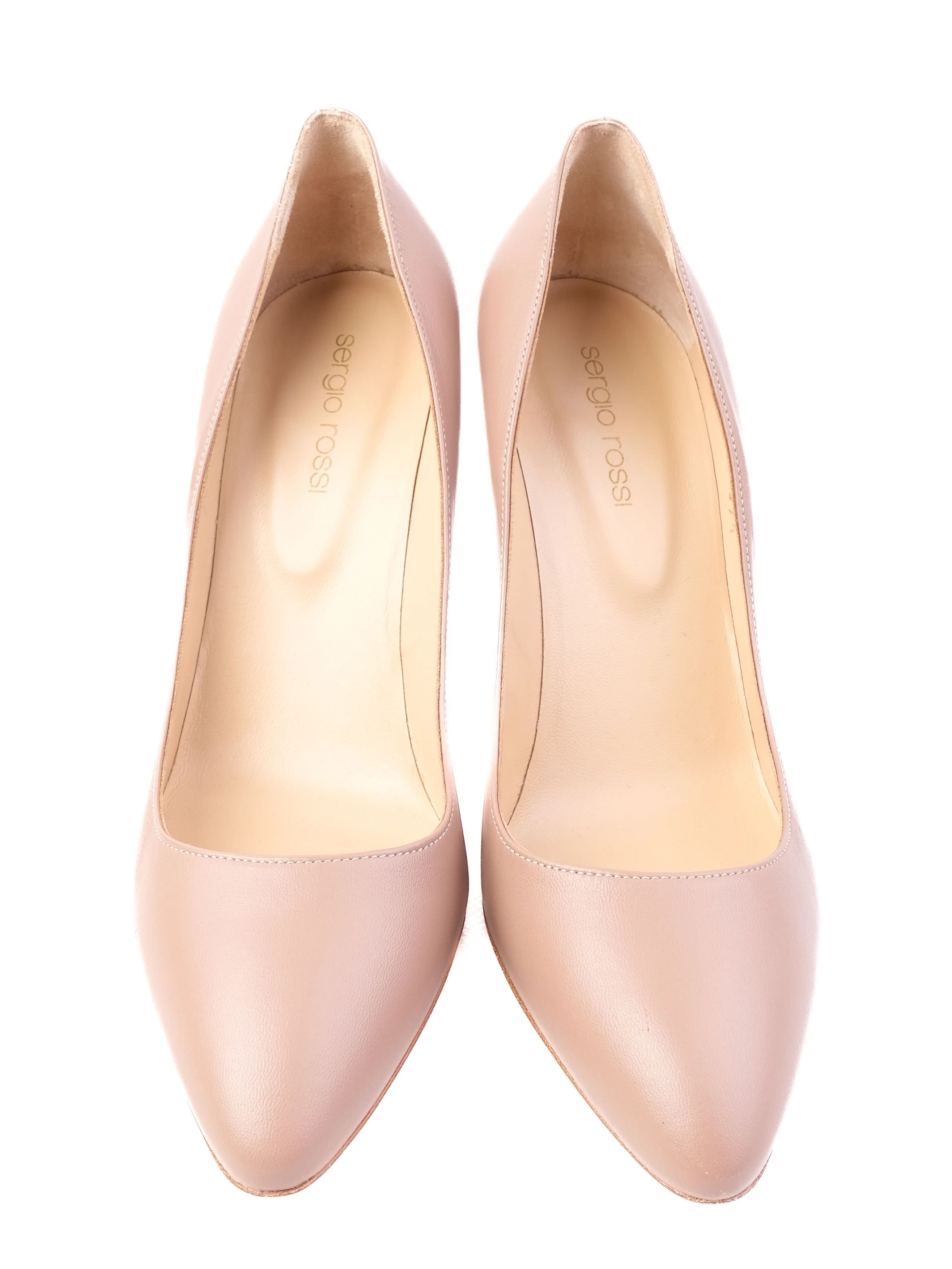 NEW Sergio Rossi Pink Leather High-Heeled Pumps Size N/A