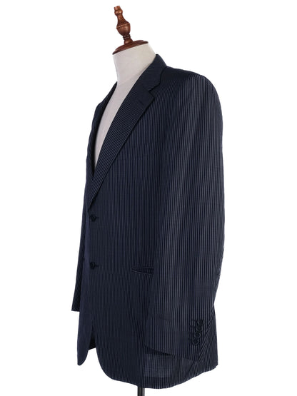 Excellent Canali Blue Wool Blazer XXL Navy Pinstripe Style