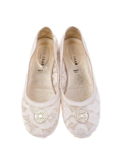 EXCELLENT Elie Saab White Lace Flats for Kids Size 31