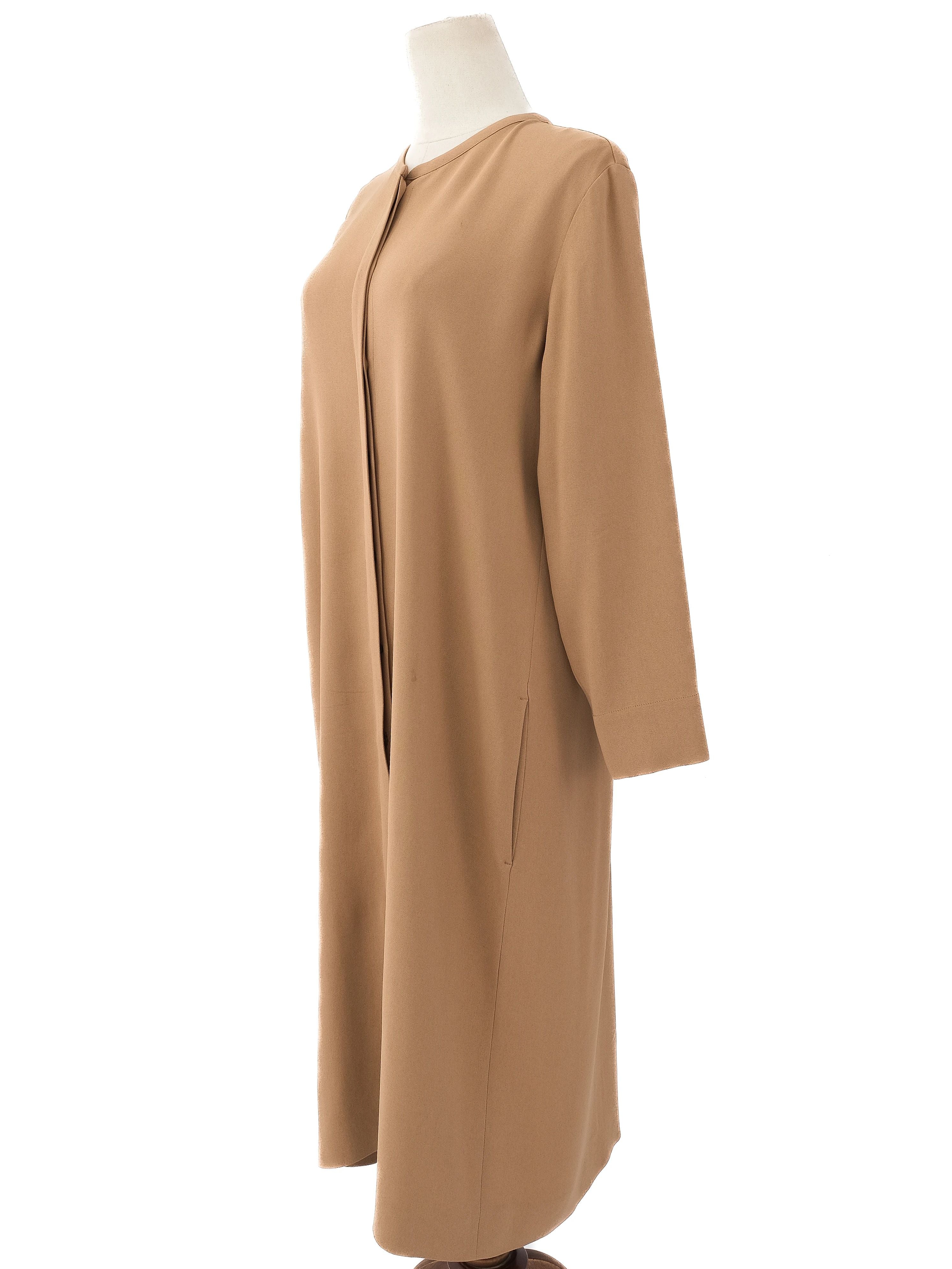 Excellent Max Mara Orange Viscose Long Coat Size L