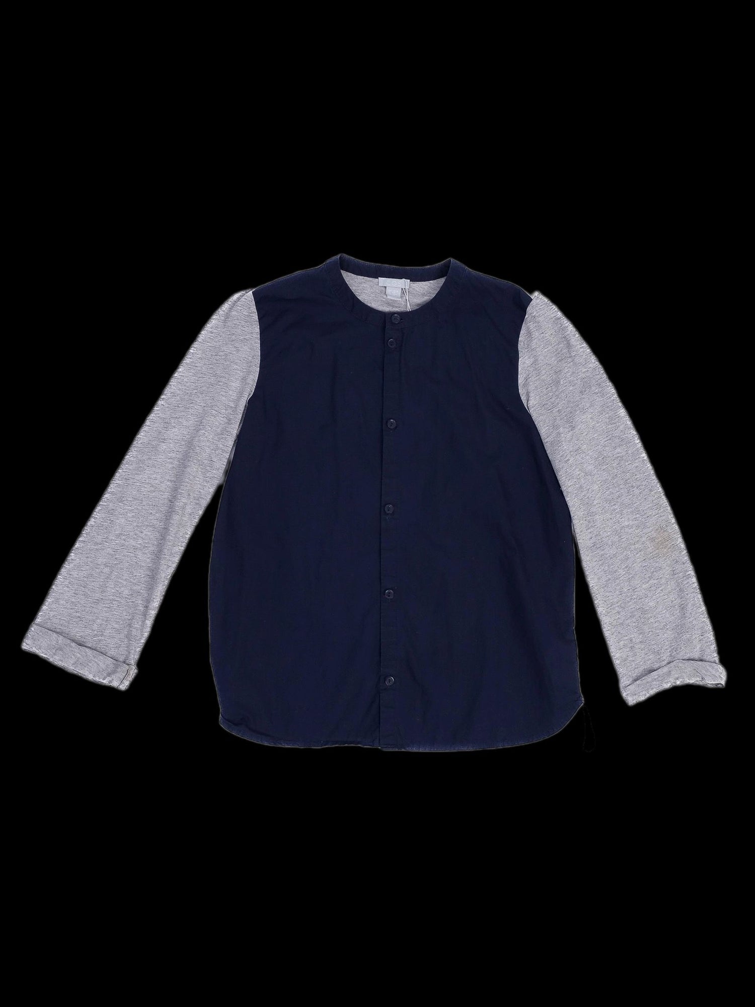 Excellent Cos Long-Sleeved Shirt Navy Blue &amp; Gray Size 8 for Kids