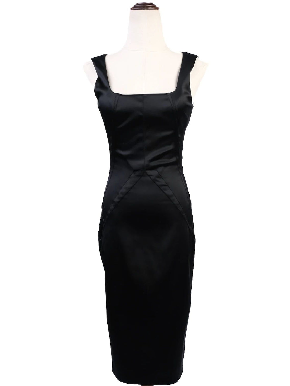 Excellent Dolce Gabbana Black Sleeveless Fitted Dress Nylon