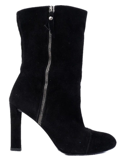 Excellent Stuart Weitzman Black Leather High-Heeled Boots Size 40