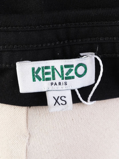 Excellent Kenzo Black Cotton T-Shirt with Colorful Floral Design, XS