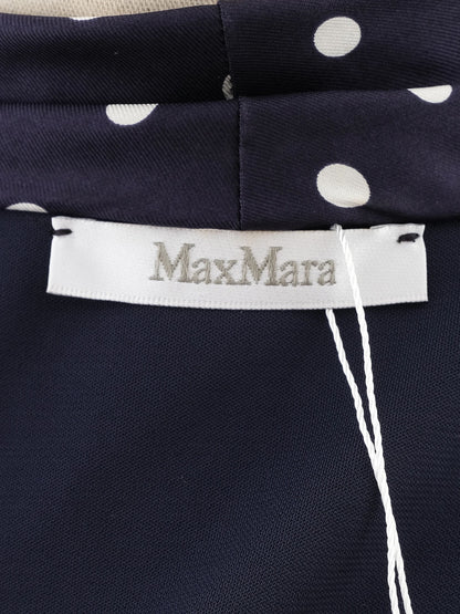 Max Mara Blue Wrap Top Women Size S Polka Dot Viscose Excellent