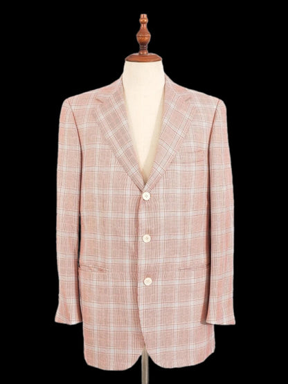 Excellent Feru Plaid Blazer Combined Wool Size M for Men