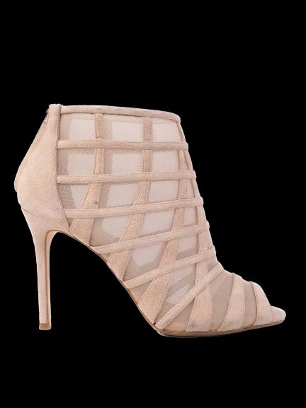 Excellent Karen Millen White Leather High-Heeled Ankle Boots Size 38