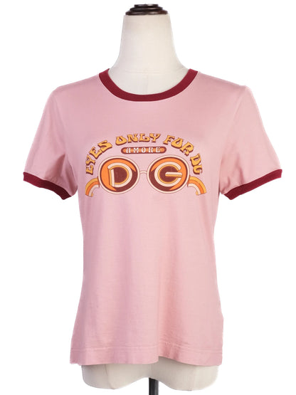 Excellent Dolce Gabbana Pink Graphic T-Shirt Size M - EYES ONLY FOR DG AMORE