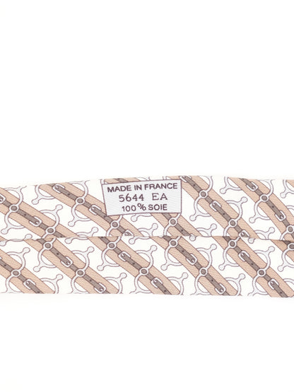 Perfect Hermes Silk Neck Tie Combined Color Patterned Design