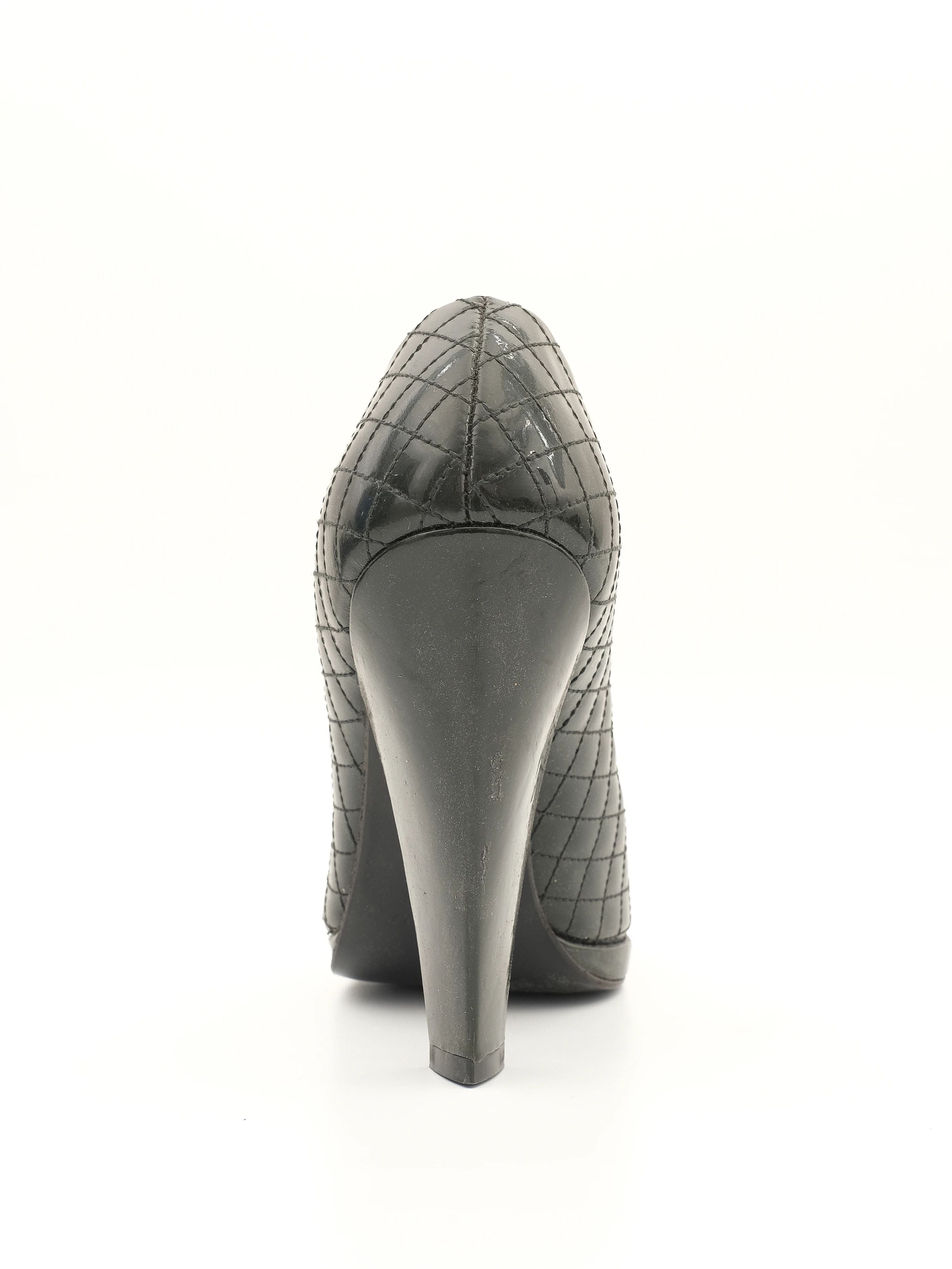 Byblos Black High-Heeled Leather Shoes Size 38 - Perfect Condition