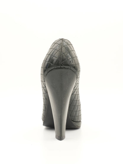 Byblos Black High-Heeled Leather Shoes Size 38 - Perfect Condition