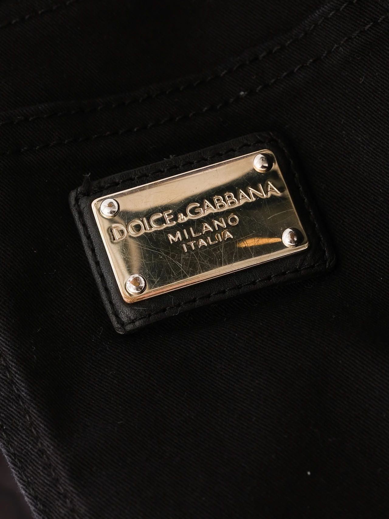 Excellent Dolce Gabbana Black Jeans with Gold Hardware