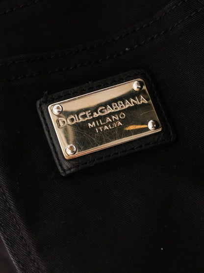 Excellent Dolce Gabbana Black Jeans with Gold Hardware