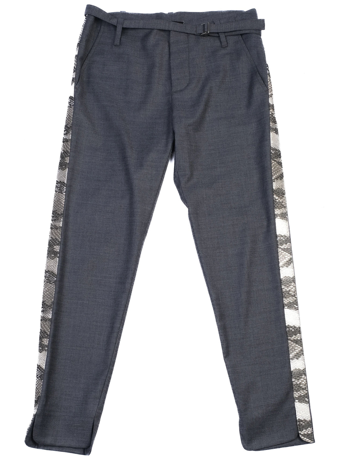 Excellent Zadig&Voltaire Gray Wool Pants Size M with Snakeskin Detail
