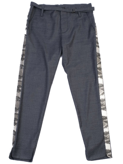 Excellent Zadig&amp;Voltaire Gray Wool Pants Size M with Snakeskin Detail