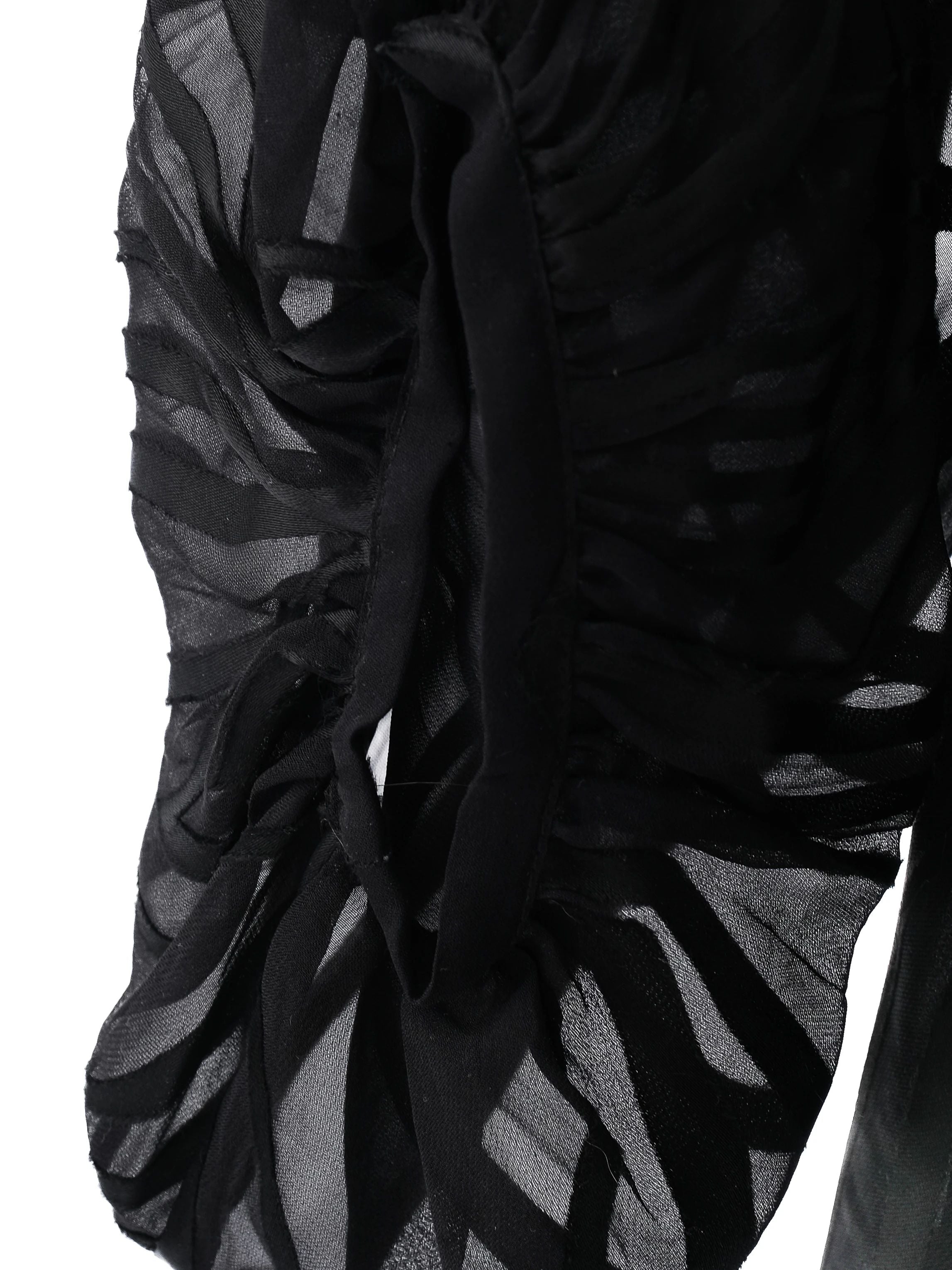 Excellent Barbara Bui Black Sheer Dress Size M with Long Sleeves