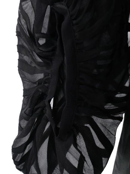 Excellent Barbara Bui Black Sheer Dress Size M with Long Sleeves