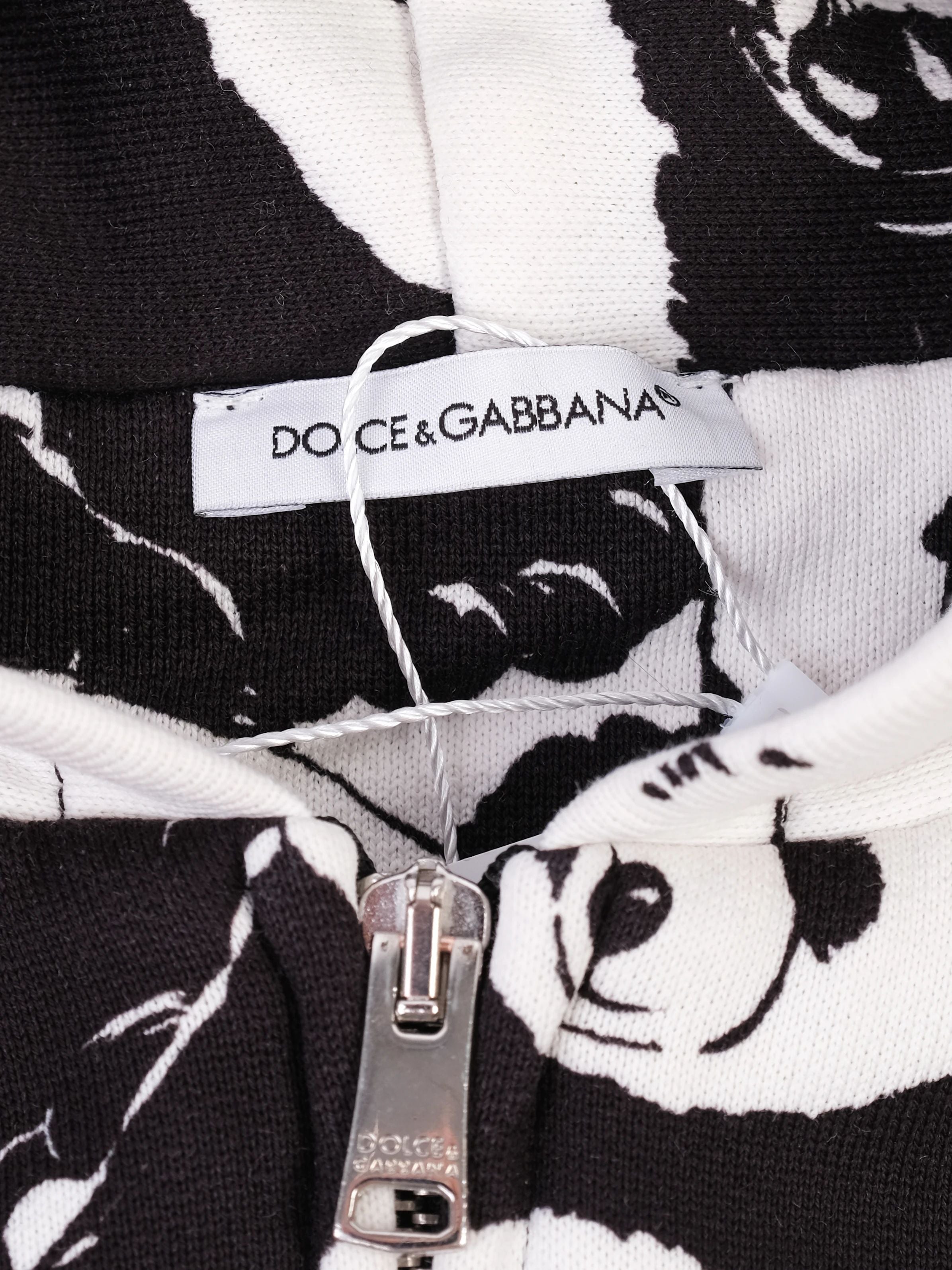 Excellent Dolce Gabbana Kids Panda Hoodie Black White Size 10